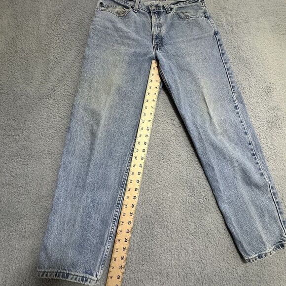 Vintage‎ LEVI'S 586 Distressed  Denim Blue Jeans Relaxed Straight Leg W34 L30 - Picture 12 of 13
